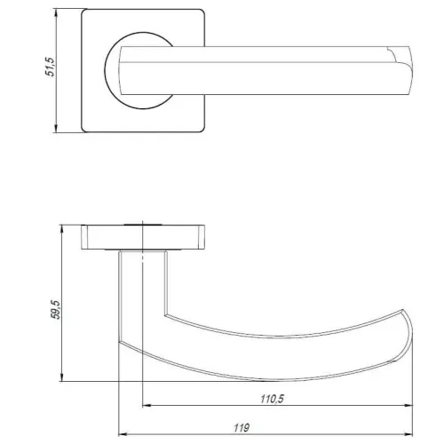 Ручки раздельные AJAX SIGMA K.JK51 BL-24 черный (47677)