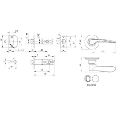 Защелка DK620 BL-BK (6020 BL-B) (фик.) черный (44523) (PUNTO)