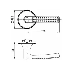 Защелка DK626 SN-BK (6026 SN-B) (фик.) мат. никель (36843) (PUNTO)