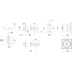 Защелка DK772/BL BL-BK (фик.) черный (58399) PUNTO)