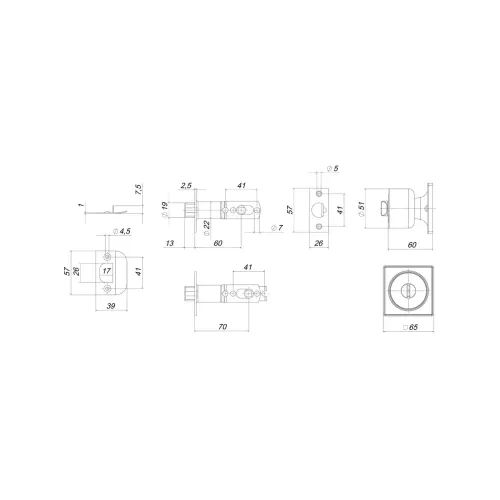 Защелка DK772/BL BL-PS (без фик.)черный (58403) PUNTO)