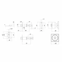 Защелка DK772/BL SN-ET (кл./фик.) никель (58407) PUNTO)