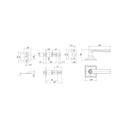 Защелка DK710/BL BL-PS (без фик.)черный (58421) PUNTO)
