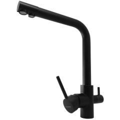 Смеситель для кухни OULEMEI OLM-LT015 с каналом фильтрованной воды, чёрный