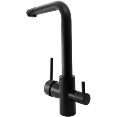 Смеситель для кухни OULEMEI OLM-LT015 с каналом фильтрованной воды, чёрный