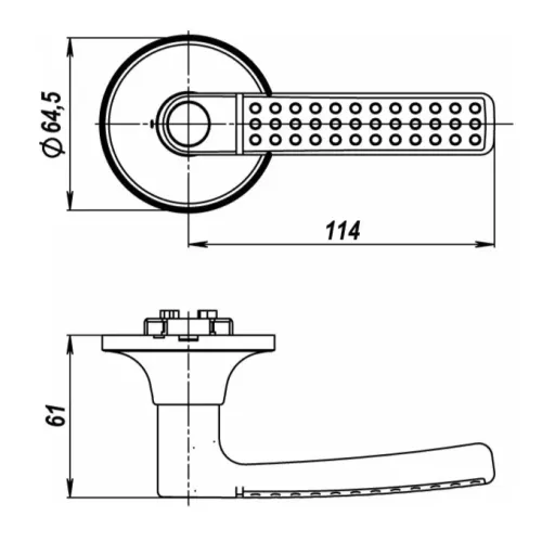 Защелка DK626 CP-PS (6026 CP-P) (без фик.) хром (36847) (PUNTO)