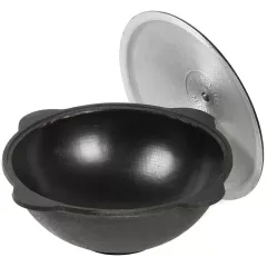 Казан DavrMetall УЗБЕКСКИЙ чугунный с крышкой, дно плоское, 6л (487478)