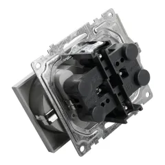 Розетка 2-ая 2P+E Катрин серебро с защитной шторкой GLS16-7114-03