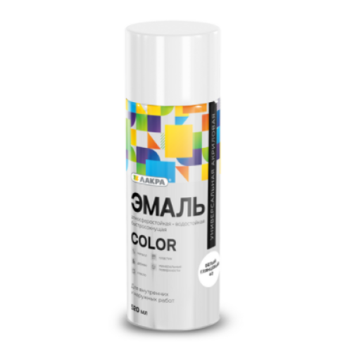Эмаль аэрозольная Лакра Color универсальная  Белый глянцевый 40