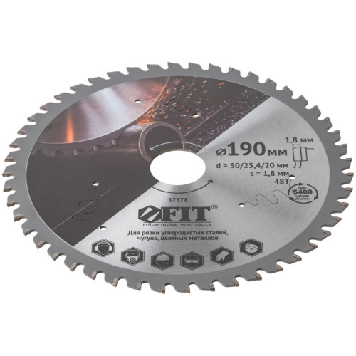 Диск пильный FIT по металлу 190х30/25,4/20z48 (37578)