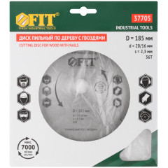 Диск пильный FIT 185х20/16z36 (37705)