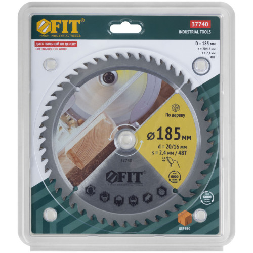 Диск пильный FIT 185х20/16z48 (37740)