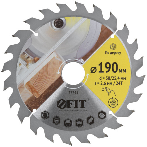Диск пильный FIT 190х30/25,4z24 (37741)