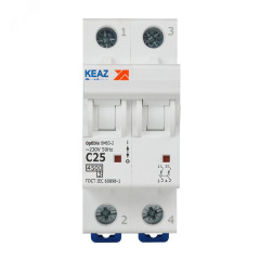 Выключатель автоматический 2-пол. 25A C 4,5кА OptiDin КЭАЗ 326805