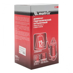 Домкрат бутылочный MATRIX 12т, 230–465мм (50727)