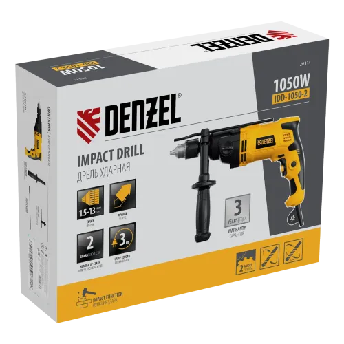 Дрель DENZEL IDD-1050-2 (26314)