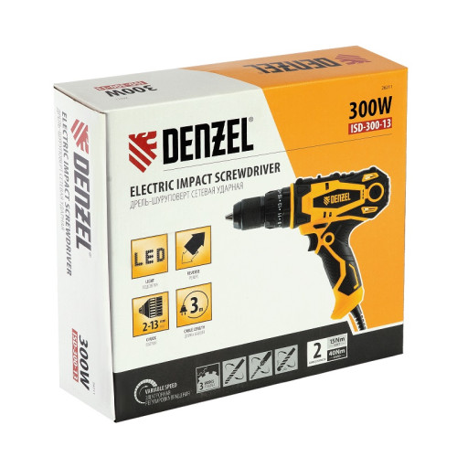 Дрель-шуруповерт DENZEL ISD-300-13 (26211)