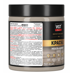 Краска VGT ВД-АК Premium для мебели и декора матовая IQ 133 Древесно-серый 0,5кг