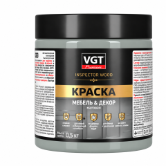 Краска VGT ВД-АК Premium для мебели и декора матовая IQ 133 Пепельно-серый 0,5кг