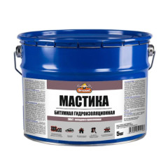 Мастика ОПТИЛЮКС битумная гидроизоляционная 5кг МБГ ведро