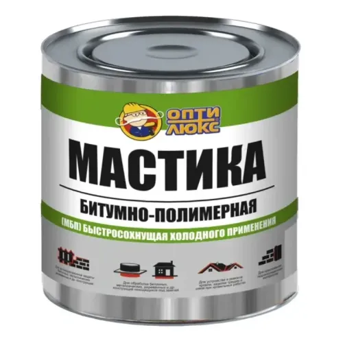 Мастика ОПТИЛЮКС битумно-полимерная 1.8кг МБП