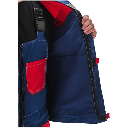 Костюм лето РОЛЬФ куртка/полукомб. СИНИЙ/КРАСНЫЙ Твил-240 (56-58, 182-188)