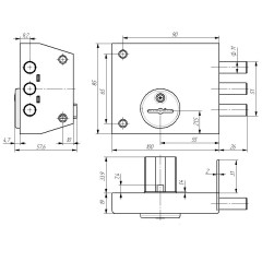 Замок накладной ЗН4-1 серебро Зенит (08525)