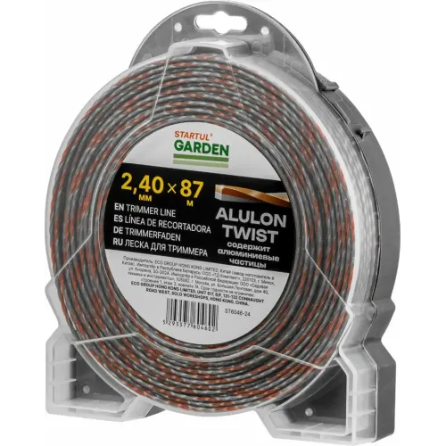 Леска для триммера STARTUL GARDEN ALULON TWIST ф 2,4 мм х 87 м витой квадрат (ST6046-24)