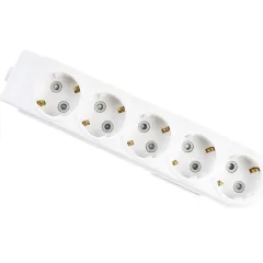 Колодка 5-пост. 2Р+E белая защ.шторки 16А MAKEL N5210000