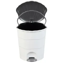 Ведро для мусора VIOLET 7л плавающая крышка, серый/белый 150701 (368047)