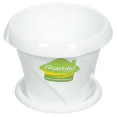 Горшок для цветов 0.3 л 10х7.6 см белый Martika Флориана С383БЕЛ