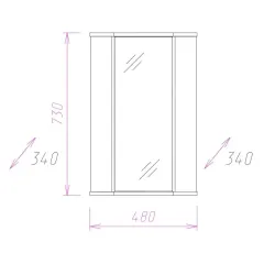 Шкаф с зеркалом угловой ОНИКА 