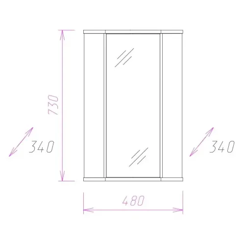 Шкаф с зеркалом угловой ОНИКА 
