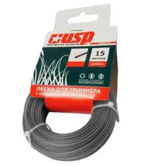Леска для триммера USP (78275) 4,0мм, с нейлоновым сердечником, длина 15 м, скруч. квадрат