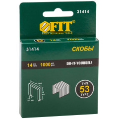 Скобы для степлера FIT тип 53, 14 мм 1000 шт каленые (31314)