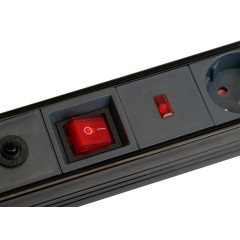 Фильтр сетевой Stekker 4 роз. 16A 1,8м черный HM22-41-02 Techno 50156