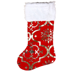 Носок для подарков С орнаментом красный 26*40см (9692621)