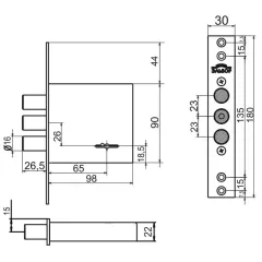 Замок врезной б/руч. ЭЛЬБОР Лазурит ЗВ-1.02.07.5.5.МА (04364)