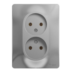 Розетка 2-ая 2P GLOSSA в сборе алюм. GSL000320