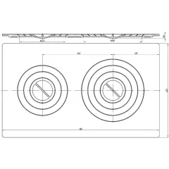 Плита чугунная двухконфорочная 455*760см 26кг П-2-5