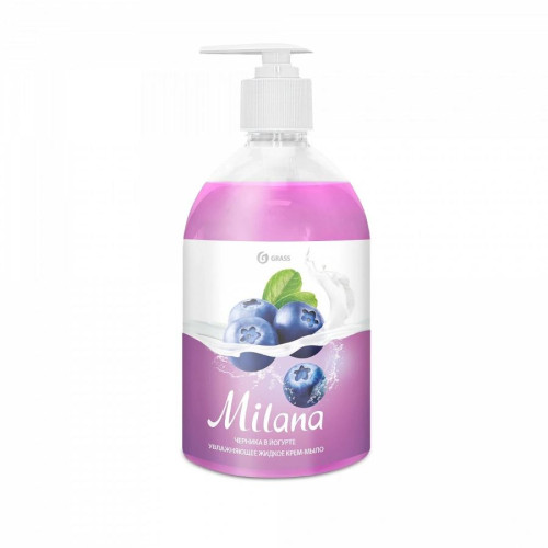 Жидкое крем-мыло MILANA черника в йогурте с дозатором 500мл (49818)