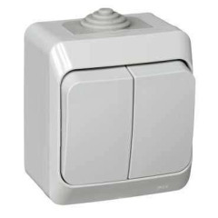 Выключатель О/У 2-кл ЭТЮД IP44 серый BA10-042C (82997)