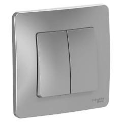 Выключатель 2-кл BLANCA 10А алюм. SchE BLNVS010503
