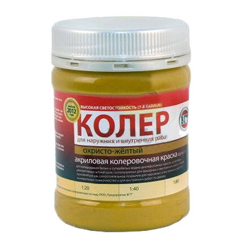 Краска VGT колеровочная ОХРИСТО-ЖЁЛТАЯ 0,25кг