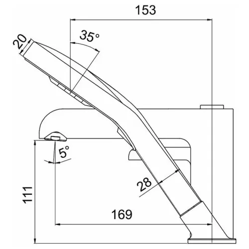 Смеситель для ванны врезной GAPPO на 3 отверстия G1103-6 чёрный/хром