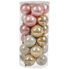 Шары новогодние набор 24шт микс 8см SYCD-2334