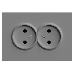Розетка 2-ая 2P ЭМИЛИ шторки платиново-серый RST16-5116-10