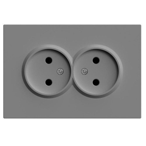 Розетка 2-ая 2P ЭМИЛИ шторки платиново-серый RST16-5116-10