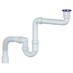 Сифон для умывальника под стиральную машину UNICORN Y 315 1 1/2''х40 с гибкой трубой 40х50