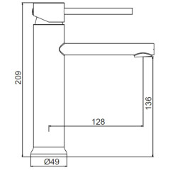 Смеситель для умывальника FRAP F10899-29, высокий, оружейная сталь